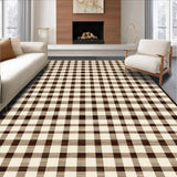 Ultra Soft Area Rug, Non Slip, Stain Resistant, Washable Area Rugs for Living Room, Bedroom, Soft Plush Diamond Patterned Accent(Beige)