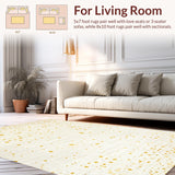 Ultra Soft Area Rug, Non Slip, Stain Resistant, Washable Area Rugs for Living Room, Bedroom, Geometric Spotted Rug Modern Nursery Accent(Gold)