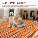 Ultra Soft Area Rug, Non Slip, Stain Resistant, Washable Area Rugs for Living Room, Bedroom, Elegant Tassel Accented Style(Orange)