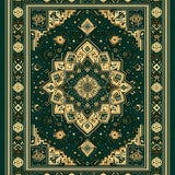 Luxurious Abstract Ogee Imprint(Green)