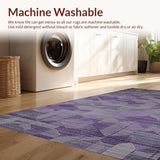 Ultra Soft Area Rug, Non Slip, Stain Resistant, Washable Area Rugs for Living Room, Bedroom, Vibrant Coastal Floral Touch(Purple)