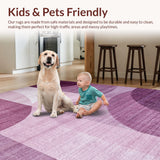 Ultra Soft Area Rug, Non Slip, Stain Resistant, Washable Area Rugs for Living Room, Bedroom, Luxe Mauve Bath Rug Set Piece Soft Chenille Area Rug(Purple)
