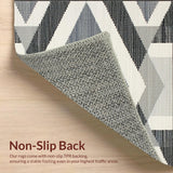 Ultra Soft Area Rug, Non Slip, Stain Resistant, Washable Area Rugs for Living Room, Bedroom, Rustic Plush Neutral Tones Design(Gray)