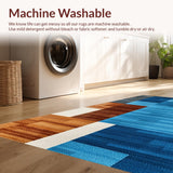 Ultra Soft Area Rug, Non Slip, Stain Resistant, Washable Area Rugs for Living Room, Bedroom, Abstract Blue Brown Living Room Non-Slip Carpet(Blue)
