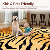 Ultra Soft Area Rug, Non Slip, Stain Resistant, Washable Area Rugs for Living Room, Bedroom, Minimalist Graphic Wild Design(Orange)