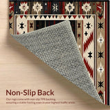 Ultra Soft Area Rug, Non Slip, Stain Resistant, Washable Area Rugs for Living Room, Bedroom, Rustic Americana Star Themed(Red)