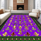 Ultra Soft Area Rug, Non Slip, Stain Resistant, Washable Area Rugs for Living Room, Bedroom, Chic Green Medallion Design(Purple)