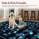 Ultra Soft Area Rug, Non Slip, Stain Resistant, Washable Area Rugs for Living Room, Bedroom, Chic Color Splash Aesthetic(Blue)