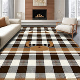 Ultra Soft Area Rug, Non Slip, Stain Resistant, Washable Area Rugs for Living Room, Bedroom, Bright Farmhouse Style Easter Decor(Brown)