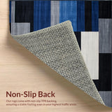 Ultra Soft Area Rug, Non Slip, Stain Resistant, Washable Area Rugs for Living Room, Bedroom, Rustic Textured Color Fusion(Blue)