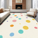 Ultra Soft Area Rug, Non Slip, Stain Resistant, Washable Area Rugs for Living Room, Bedroom, Elegant Subtle Dot Textural Appeal(White)