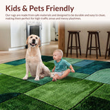 Ultra Soft Area Rug, Non Slip, Stain Resistant, Washable Area Rugs for Living Room, Bedroom, Nature-Inspired Circular Shaggy Design(Green)
