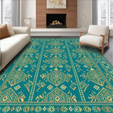 Eclectic Teal Medallion Print(Green)