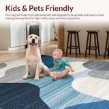 Ultra Soft Area Rug, Non Slip, Stain Resistant, Washable Area Rugs for Living Room, Bedroom, Contemporary Abstract Wave Pattern(Gray)