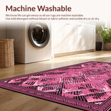 Ultra Soft Area Rug, Non Slip, Stain Resistant, Washable Area Rugs for Living Room, Bedroom, Vibrant Animal Print Elegance(Pink)