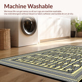 Ultra Soft Area Rug, Non Slip, Stain Resistant, Washable Area Rugs for Living Room, Bedroom, Vibrant Graphic Shapes with Rich Accents(Gold)