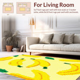 Ultra Soft Area Rug, Non Slip, Stain Resistant, Washable Area Rugs for Living Room, Bedroom, Lively Yellow Green Color Fusion(Yellow)
