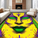 Ultra Soft Area Rug, Non Slip, Stain Resistant, Washable Area Rugs for Living Room, Bedroom, Elegant Purple and Green Fusion(Yellow)
