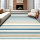 Ultra Soft Area Rug, Non Slip, Stain Resistant, Washable Area Rugs for Living Room, Bedroom, Azure Horizon Collection Striped Dune Area(Blue)
