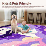 Ultra Soft Area Rug, Non Slip, Stain Resistant, Washable Area Rugs for Living Room, Bedroom, Joyful Ethereal Shaggy Delight(Purple)