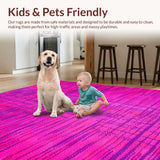 Ultra Soft Area Rug, Non Slip, Stain Resistant, Washable Area Rugs for Living Room, Bedroom, Lively Contemporary Animal Design(Pink)