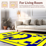 Ultra Soft Area Rug, Non Slip, Stain Resistant, Washable Area Rugs for Living Room, Bedroom, Cheerful Vintage Aesthetic Charm(Yellow)