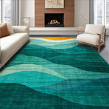 Ultra Soft Area Rug, Non Slip, Stain Resistant, Washable Area Rugs for Living Room, Bedroom, Artistic Multicolor Geometric Expression(Blue)