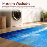 Ultra Soft Area Rug, Non Slip, Stain Resistant, Washable Area Rugs for Living Room, Bedroom, Whimsical Abstract Expressionist Style(Blue)
