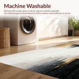 Ultra Soft Area Rug, Non Slip, Stain Resistant, Washable Area Rugs for Living Room, Bedroom, Modern Artistry Abstract Area Ink Wash Collection(White)