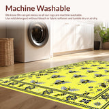 Ultra Soft Area Rug, Non Slip, Stain Resistant, Washable Area Rugs for Living Room, Bedroom, Quirky Garden-Inspired Art Piece(Yellow)
