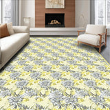 Ultra Soft Area Rug, Non Slip, Stain Resistant, Washable Area Rugs for Living Room, Bedroom, Vibrant Cheerful Daisy Motif(Yellow)