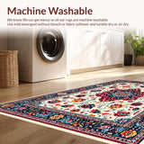 Ultra Soft Area Rug, Non Slip, Stain Resistant, Washable Area Rugs for Living Room, Bedroom, Pastel Eclectic Living Room Washable Area Rug(Red)