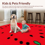 Whimsical Citrus Patterned Mat(Red)