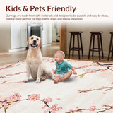 Ultra Soft Area Rug, Non Slip, Stain Resistant, Washable Area Rugs for Living Room, Bedroom, Delightful Soft Pink Abstract Motif(Pink)
