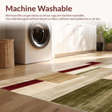 Ultra Soft Area Rug, Non Slip, Stain Resistant, Washable Area Rugs for Living Room, Bedroom, Majestic Boho Inspired Area with Natural Earth Tone Color Blocks(Beige)