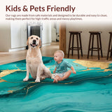 Artful Gold Accented Teal Splash(Green)