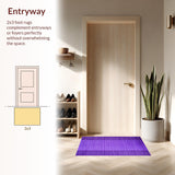 Ultra Soft Area Rug, Non Slip, Stain Resistant, Washable Area Rugs for Living Room, Bedroom, Trendy Soft Modern Viscosity(Purple)