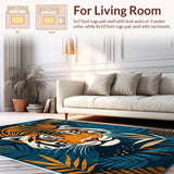 Ultra Soft Area Rug, Non Slip, Stain Resistant, Washable Area Rugs for Living Room, Bedroom, Exuberant Soft Botanical Touch(Orange)