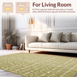 Ultra Soft Area Rug, Non Slip, Stain Resistant, Washable Area Rugs for Living Room, Bedroom, Entryway Low Pile in Beige and Green Hues(Green)