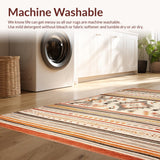Ultra Soft Area Rug, Non Slip, Stain Resistant, Washable Area Rugs for Living Room, Bedroom, Dynamic Organic Patterned Surface(Orange)