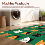 Ultra Soft Area Rug, Non Slip, Stain Resistant, Washable Area Rugs for Living Room, Bedroom, Charming Cartoon Animal Aesthetic(Green)