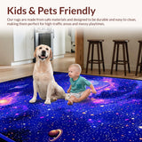 Ultra Soft Area Rug, Non Slip, Stain Resistant, Washable Area Rugs for Living Room, Bedroom, Charming Astral Theme Expression(Purple)
