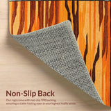 Ultra Soft Area Rug, Non Slip, Stain Resistant, Washable Area Rugs for Living Room, Bedroom, Rustic Handcrafted Wildlife Motif(Orange)