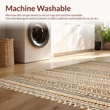 Ultra Soft Area Rug, Non Slip, Stain Resistant, Washable Area Rugs for Living Room, Bedroom, Transitional Warm Color Palette Design(Brown)