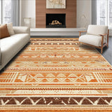 Ultra Soft Area Rug, Non Slip, Stain Resistant, Washable Area Rugs for Living Room, Bedroom, Rustic Warm Toned Braided Runner(Orange)