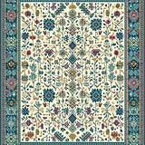 Ultra Soft Area Rug, Non Slip, Stain Resistant, Washable Area Rugs for Living Room, Bedroom, Bohemian Dream Ethereal(Ivory)