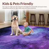 Ultra Soft Area Rug, Non Slip, Stain Resistant, Washable Area Rugs for Living Room, Bedroom, Enchanting Color Burst Galaxy Art(Purple)