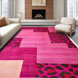 Ultra Soft Area Rug, Non Slip, Stain Resistant, Washable Area Rugs for Living Room, Bedroom, Vibrant Animal Print Door Mat Contemporary Home Decor(Pink)