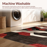 Ultra Soft Area Rug, Non Slip, Stain Resistant, Washable Area Rugs for Living Room, Bedroom, Elegant Natural Patterned Appeal(Red)