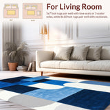 Ultra Soft Area Rug, Non Slip, Stain Resistant, Washable Area Rugs for Living Room, Bedroom, Elegant White Fuzzy Accents(Blue)